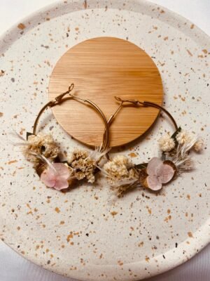 boucle d'oreille fleurs séchées