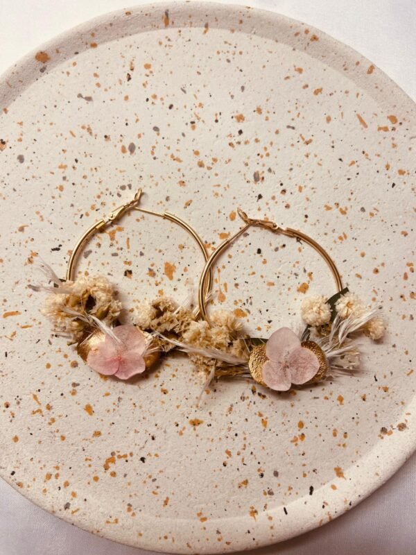 boucle d'oreille fleurs séchées
