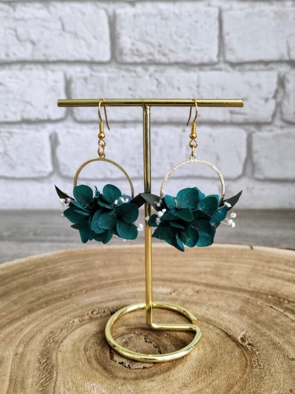 boucle fleurs séchées verte