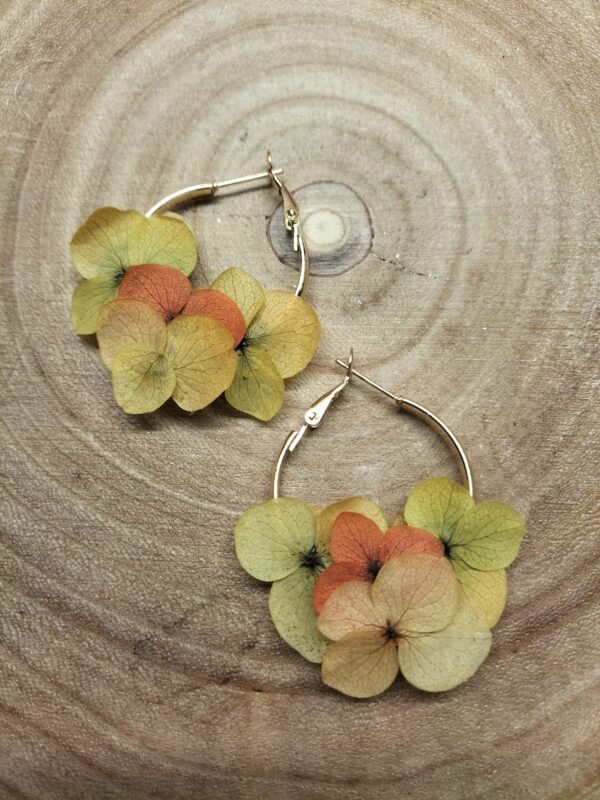 boucle d'oreille fleurs séchées