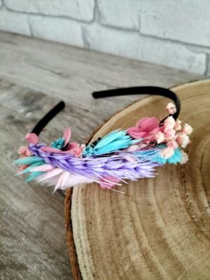 serre-tête fleurs séchées pastel