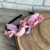 serre-tête fleurs séchées rose