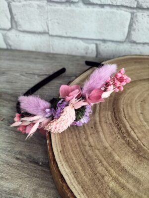 serre-tête fleurs séchées rose