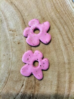 Fleurs interchangeables XL rose feuille dore