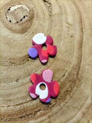 Fleurs interchangeables XL bordeaux avec rond