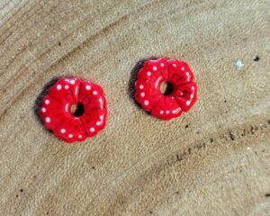Fleurs interchangeables TS rouge pois blanc