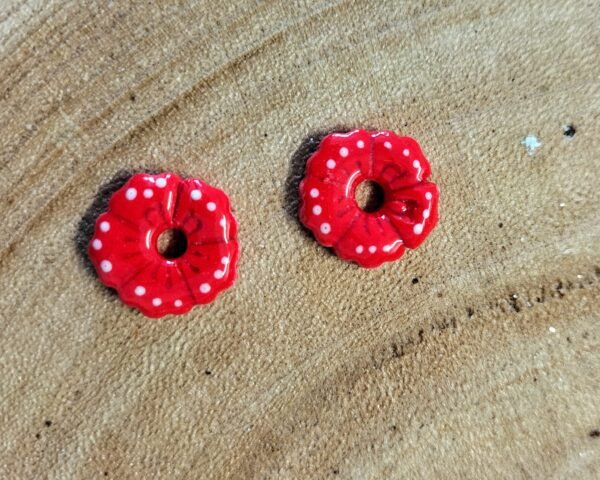 Fleurs interchangeables TS rouge pois blanc