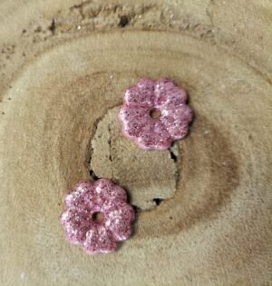 Fleurs interchangeables TS rose pale pailleté