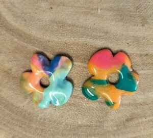 Fleurs interchangeables XL vert / orange