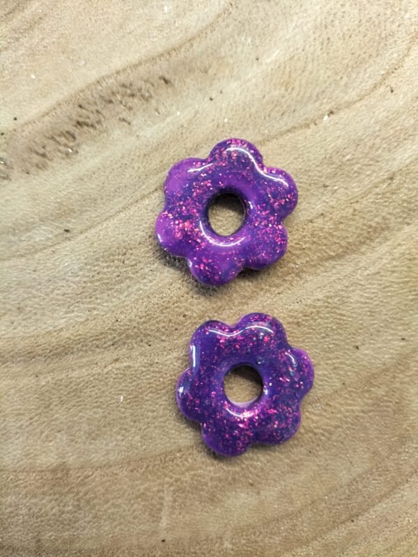Fleurs interchangeables TM violette pailleté