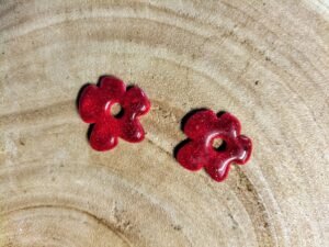 Fleurs interchangeables XL rouge paillette