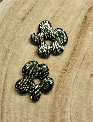 Fleurs interchangeables XL noir feuille d'or