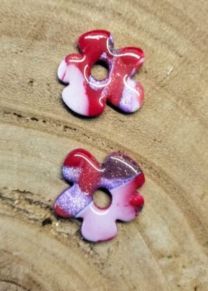 Fleurs interchangeables XL marbré rose /violet