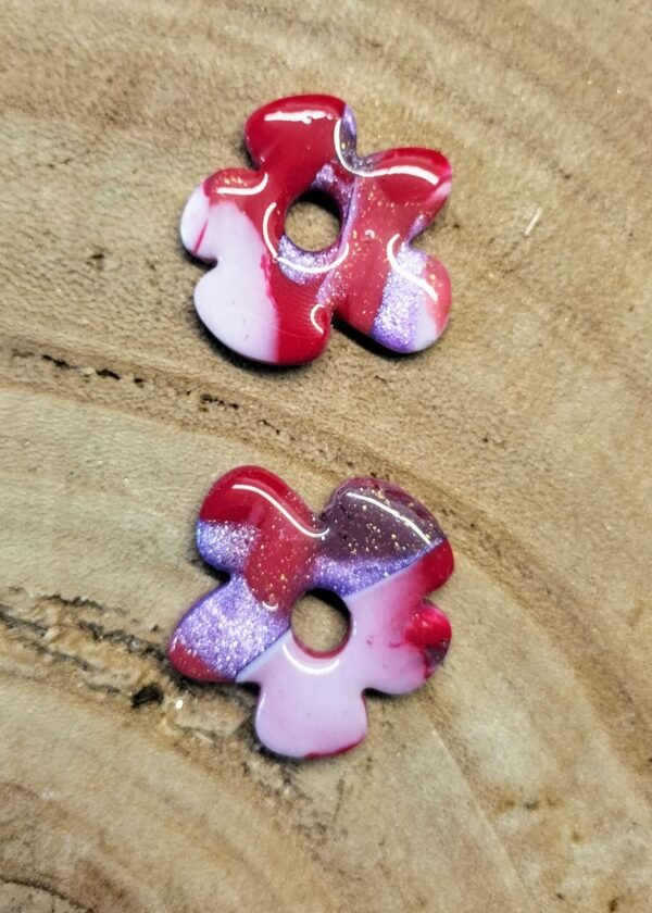 Fleurs interchangeables XL marbré rose /violet