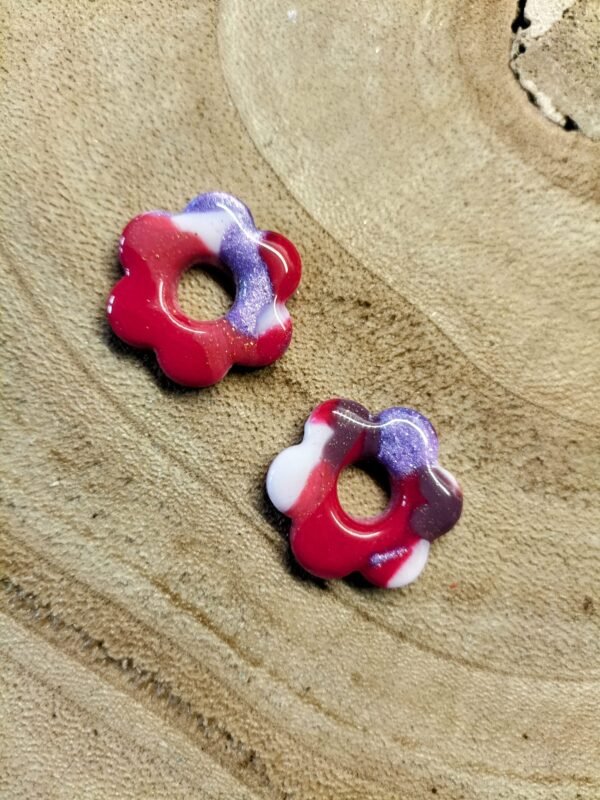 Fleurs interchangeables TM marbré rose /violet