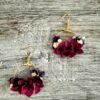 boucle d'oreille fleurs séchées fuchsia