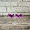 boucle d'oreille fleurs séchées violet