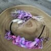 serre-tête fleurs séchées / boutonnière mauve