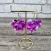 boucle d'oreille fleurs séchées mauve /violet