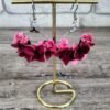 boucle d'oreille fleurs séchées rose /fuchsia