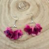 boucle d'oreille fleurs séchées rose /fuchsia