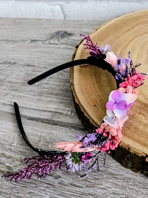 serre-tête fleurs séchées fuchsia/ terracotta (Copie)