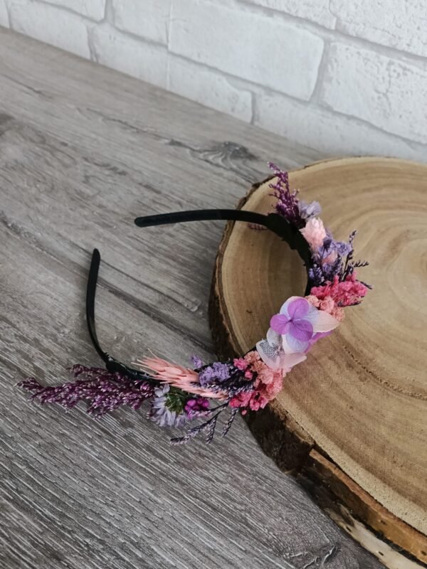 serre-tête fleurs séchées fuchsia/ terracotta (Copie)