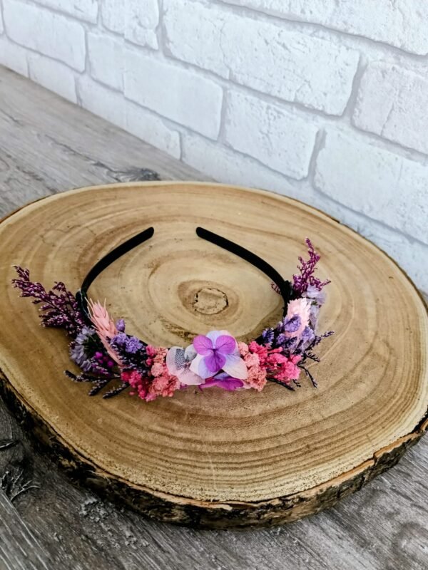 serre-tête fleurs séchées fuchsia/ terracotta (Copie)