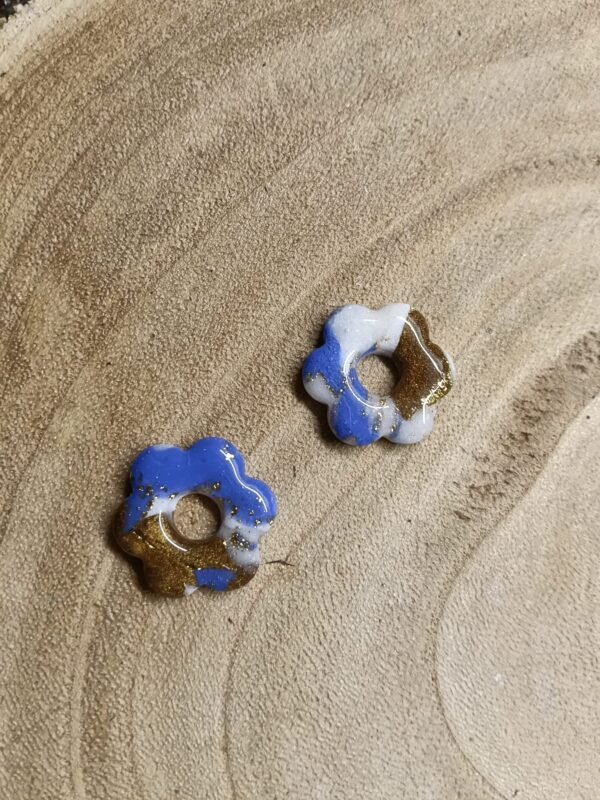 Fleurs interchangeables TM bleu / marron / blanc