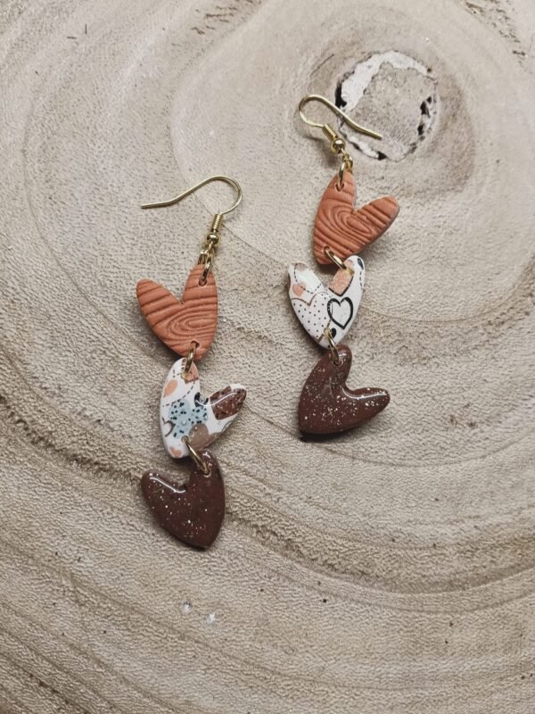 collection terracotta  / cœur /  marron paillette