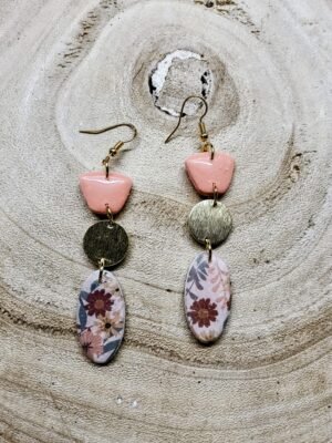 collection floral  / rose pâle /doré