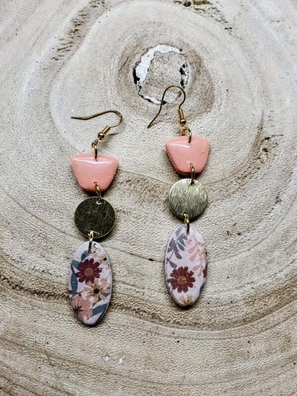 collection floral  / rose pâle /doré