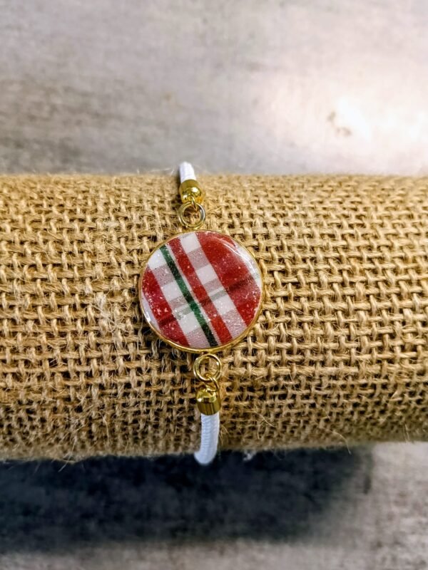 Bracelet blanc / carreaux Ecossais