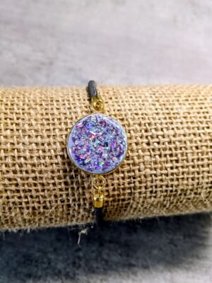 Bracelet paillettes mauve