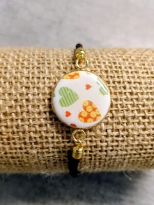 Bracelet marron / cœurs