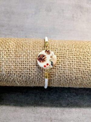 Bracelet pomme de pin / blanc