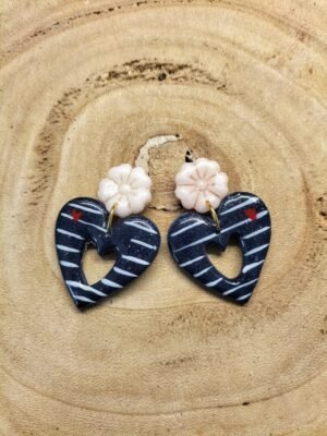 collection marinière bleu paillette /fleurs blanche