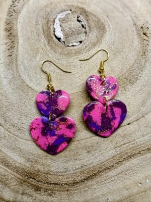 collection camaïeu cœur rose /violet / mauve