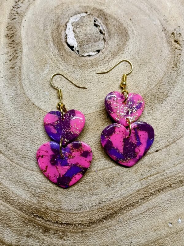 collection camaïeu cœur rose /violet / mauve