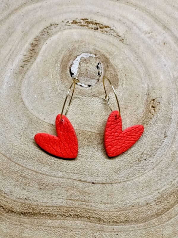 collection cœur rouge effet cuir