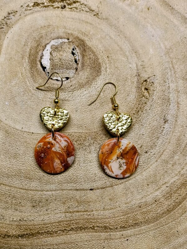 collection cœur doré /effet marbre terracotta
