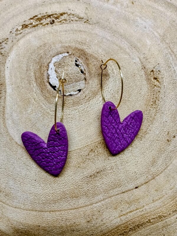 collection cœur violet effet cuir