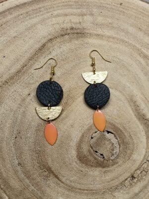 collection asymétrique noir /terracotta /doré