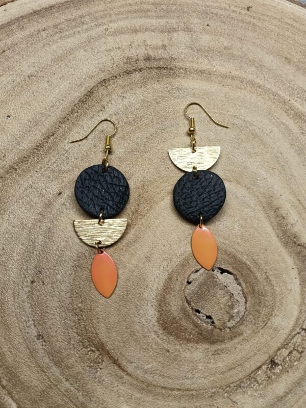 collection asymétrique noir /terracotta /doré