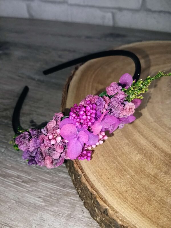 serre-tête fleurs séchées rouge / vert (Copie)