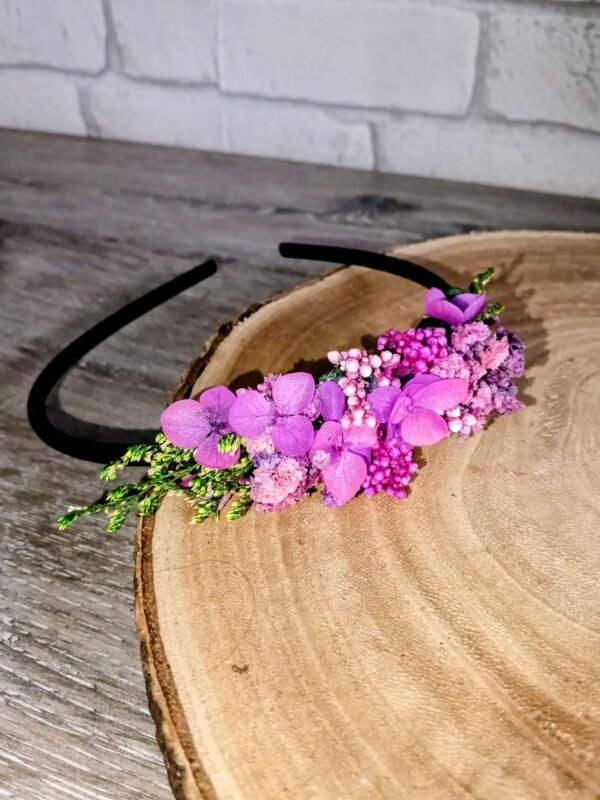 serre-tête fleurs séchées rouge / vert (Copie)