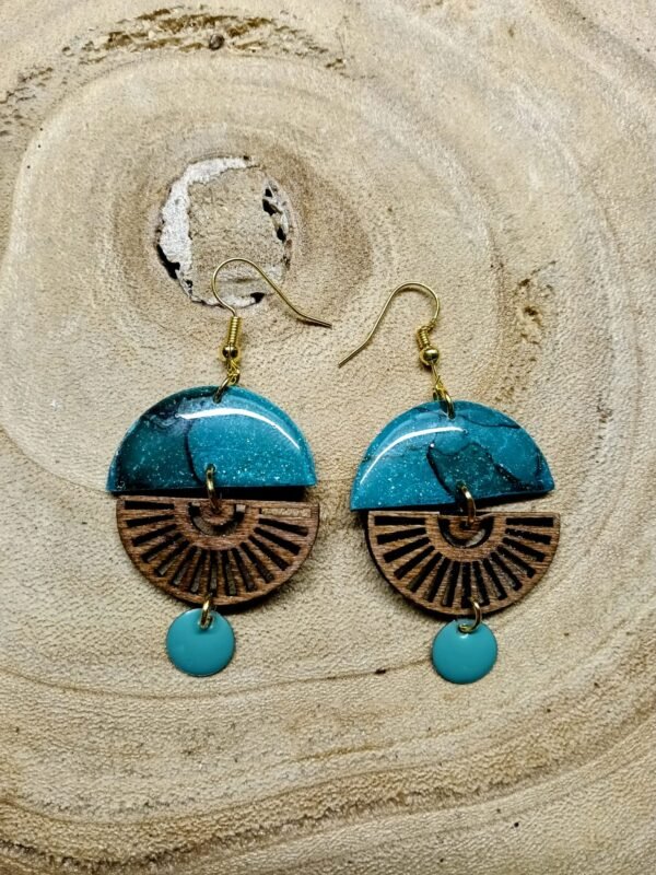 collection effet marbré bleu  / bois