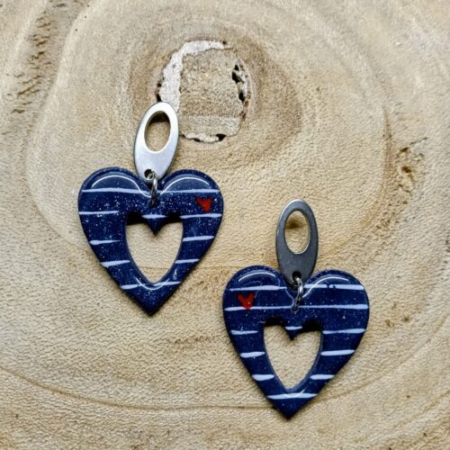 collection cœur marinière bleu