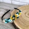 Serre-tête turquoise  /vert  /jaune