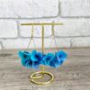Boucle d'oreille fleurs séchées camaïeu bleu